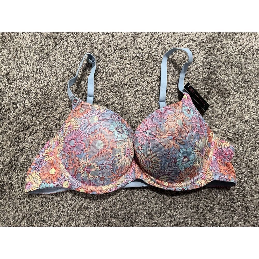 Blue And Floral No Boundaries Bra Size 38b NWT